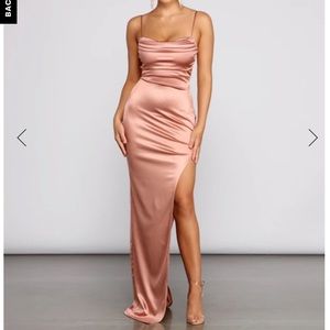 Windsor satin dress rose gold size medium.